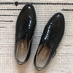 Prada patent-leather, lace-up shoes